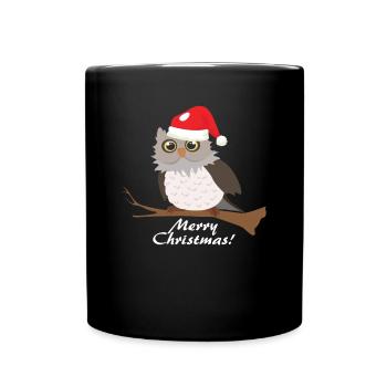 Owl christmas gift animal - Full Colour Mug - black - Front