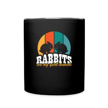 Rabbit rabbits - Full Colour Mug - black - Front