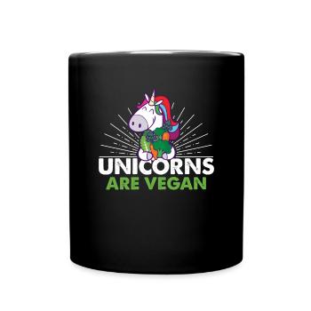 Unicorns are Vegan Einhörner sind Veganer Geschenk - Tasse einfarbig - Schwarz - Vorne