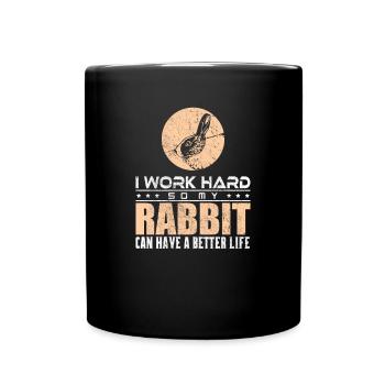 Kaninchen Hase - Tasse einfarbig - Schwarz - Vorne