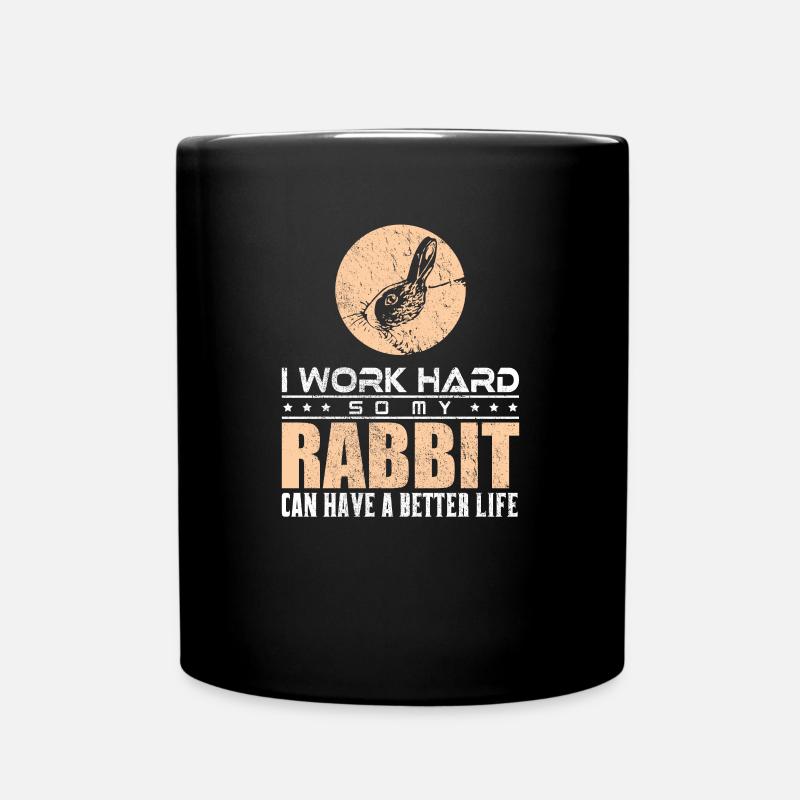 Kaninchen Hase - Tasse einfarbig - Schwarz