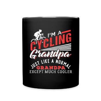 Cool Cycling Grandpa - Full Colour Mug - black - Front