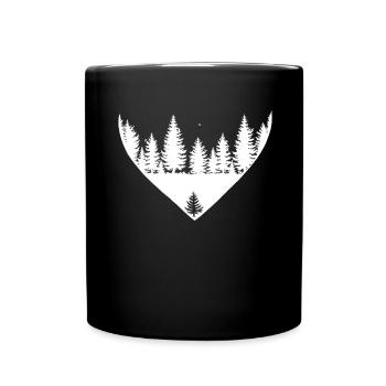 Forest heart with little animals for forest fans - Full Colour Mug - black - Front