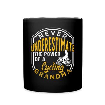 Grand-mère à vélo - Mug uni - noir - Devant