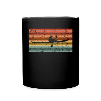Canoë-kayak vintage silhouette rétro - Mug uni - noir - Devant