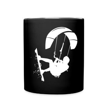 Kitesurfing Powerkiting Kitesurfer Geschenk Gift - Tasse einfarbig - Schwarz - Vorne