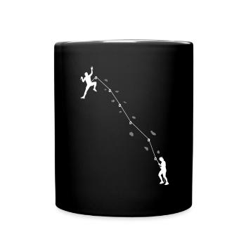 Climber climbs a rock face | Climb - Full Colour Mug - black - Front