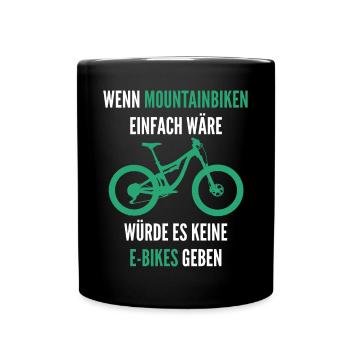 Mountain Bike eBike Say MTB Pedelec - Full Colour Mug - black - Front