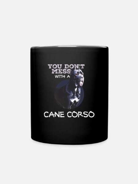 Cane Corso Attention Chien Moloss Cadeau - Mug uni - noir