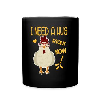 Poulet dame fille drôle de poulets - Mug uni - noir - Devant