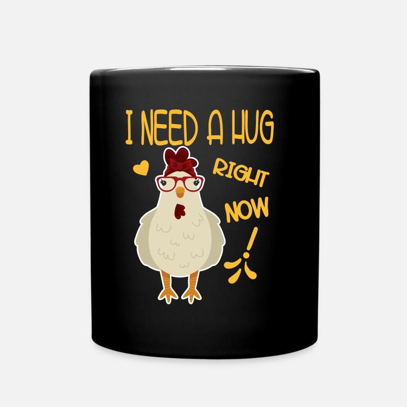 Lustige Huhn Dame Hühner Mädchen - Tasse einfarbig - Schwarz