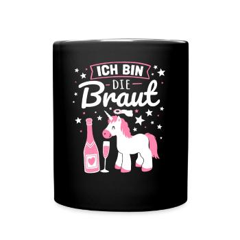 Mariée licorne mousseux JGA bachelorette mariage humour - Mug uni - noir - Devant