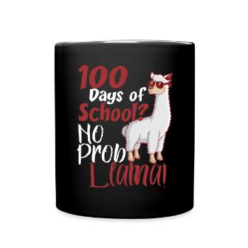 Heureux 100 jours d'école Prob Llama Funny Boys - Mug uni - noir - Devant