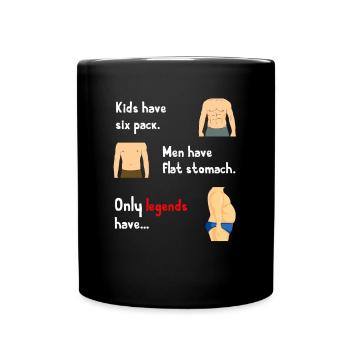 Männer mit Bauch I Geschenk Vater Väter Mann - Tasse einfarbig - Schwarz - Vorne