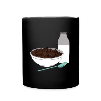 Cornflakes von Kellogg`s wie früher Geschenkidee - Tasse einfarbig - Schwarz - Vorne