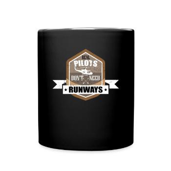 Echte Piloten - Tasse einfarbig - Schwarz - Vorne