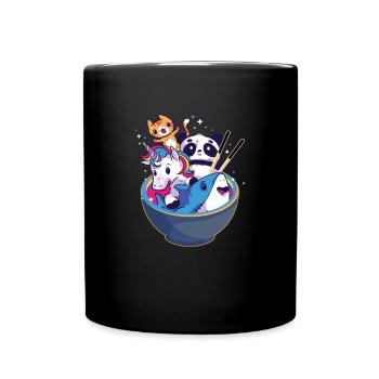 Panda Cat Unicorn Shark - Full Colour Mug - black - Front