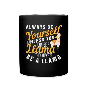 Être un lama - Mug uni - noir - Devant