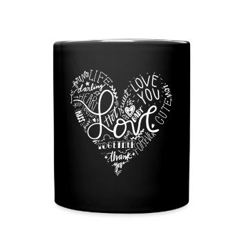 Valentine's Day Heart - Full Colour Mug - black - Front