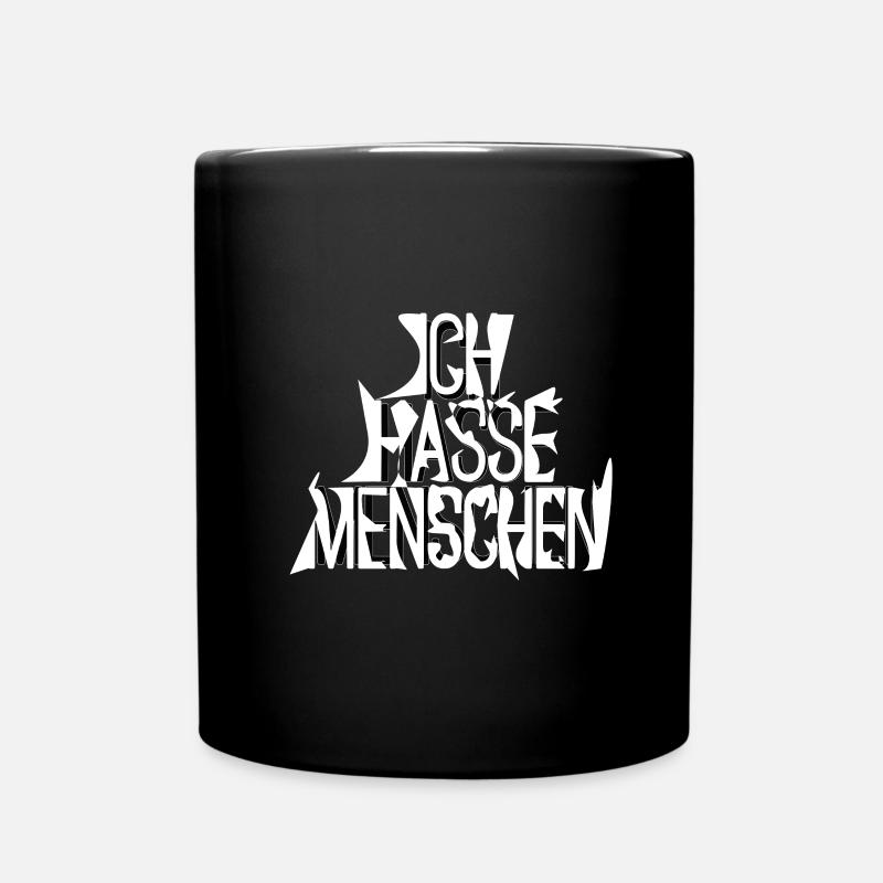 Ich Hasse Menschen - Tasse einfarbig - Schwarz