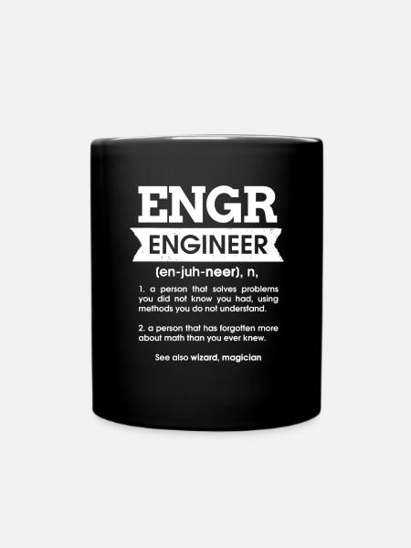 Engr Engineer Defintion Noun Geschenk Ingenieur - Tasse einfarbig - Schwarz