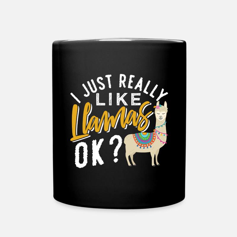 I Just Really Like Llamas - Full Colour Mug - black