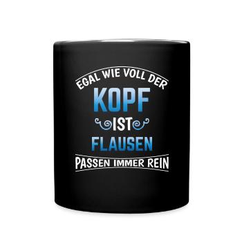 Lustige Sprüche Shirt für Kinder Funshirt FLAUSEN - Tasse einfarbig - Schwarz - Vorne