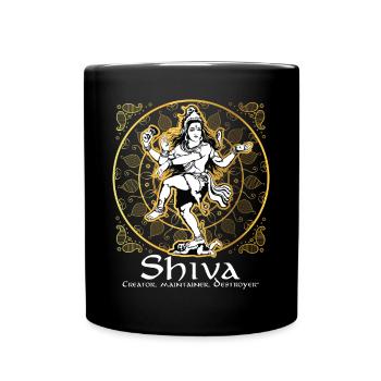 Lord Shiva Design | Hinduism Gift for Believers - Full Colour Mug - black - Front