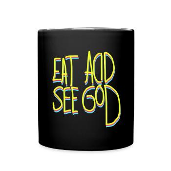 Acid LSD Psychedelisch Drogen - Tasse einfarbig - Schwarz - Vorne