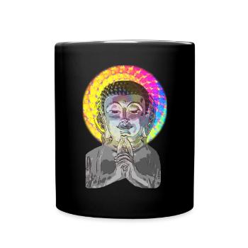 Acid LSD Psychedelisch Drogen Buddha - Tasse einfarbig - Schwarz - Vorne