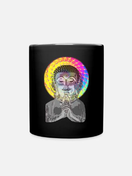 Acid LSD Psychedelisch Drogen Buddha - Tasse einfarbig - Schwarz