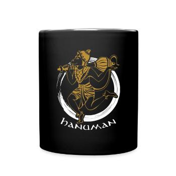 Lord Hanuman Design | Hinduism Gift for Believers - Full Colour Mug - black - Front