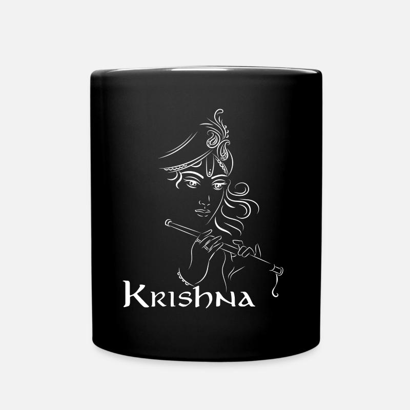 Seigneur Krishna Design | Cadeau d'hindouisme pour les croyants - Mug uni - noir