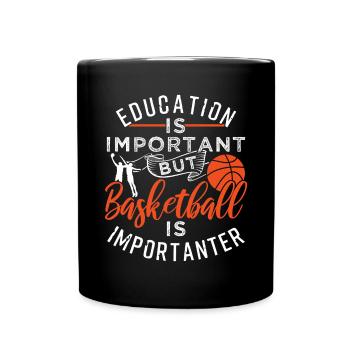 Basketball Is Importanter - Tasse einfarbig - Schwarz - Vorne
