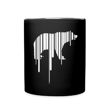 Ours polaire, Terre avec code-barres pour sauver la planète, démonstration climatique CO2 - Mug uni - noir - Devant