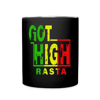Got high Rasta - Tasse einfarbig - Schwarz - Vorne