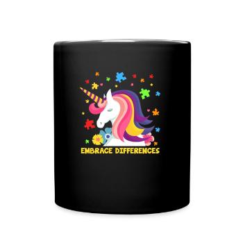 Autism Unicorn Autist Asperger Autism Gift - Full Colour Mug - black - Front