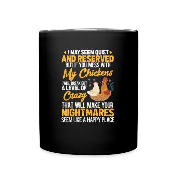 Chicken chickens farm chicken hen gift - Full Colour Mug - black - Front