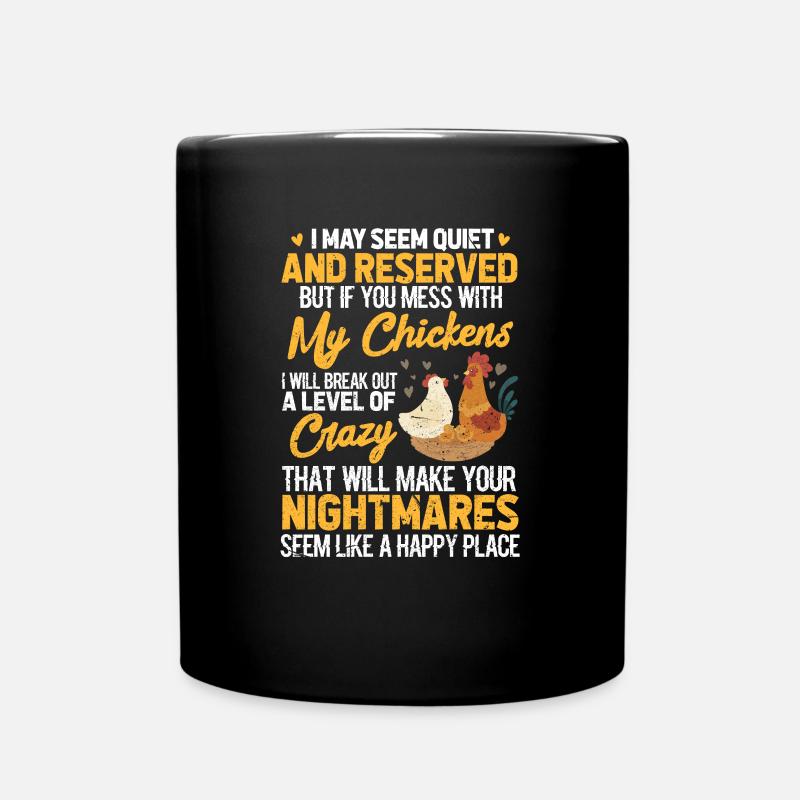 Chicken chickens farm chicken hen gift - Full Colour Mug - black