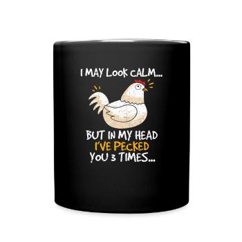 Chicken chickens farm chicken hen gift - Full Colour Mug - black - Front