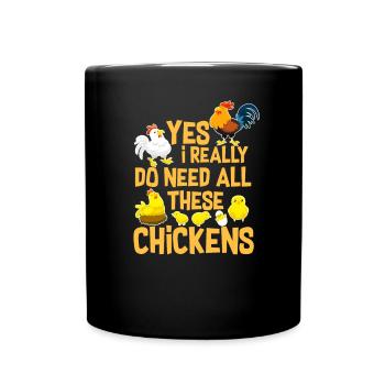 Chicken Chicken Chickens Farm Farmer Gift - Full Colour Mug - black - Front