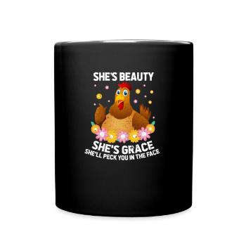 Chicken hen chicken farm chickens gift - Full Colour Mug - black - Front