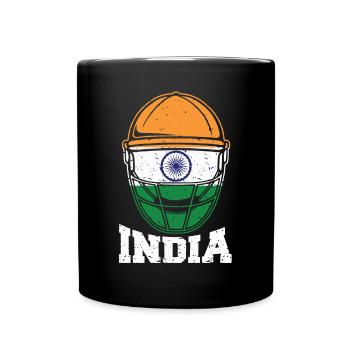 Indien Cricket Design: 2019 Indian International - Tasse einfarbig - Schwarz - Vorne
