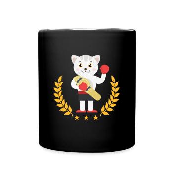 Félin combats Boxe Battements Sport Combat Victoire - Mug uni - noir - Devant