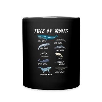 Biologie Wale Arten Blauwal Grauwal Pottwal Orca - Tasse einfarbig - Schwarz - Vorne