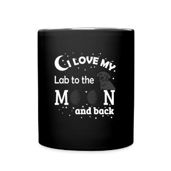 Ich liebe mein Labor zum Mond und zurück - Tasse einfarbig - Schwarz - Vorne