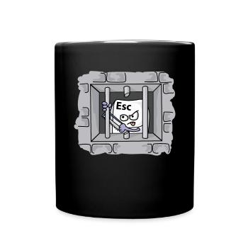 ESCAPE Gefängnis Ausbruch Informatiker Nerd Geek - Tasse einfarbig - Schwarz - Vorne