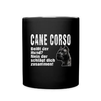 Cane Corso Dog Funny Saying Bite Beating - Full Colour Mug - black - Front
