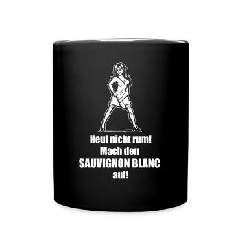 Idée cadeau de vin buveur disant Sauvignon Blanc - Mug uni - noir - Devant