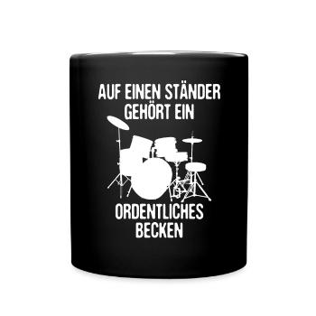 Auf einen Ordentlichen Ständer Gehört Ein Becken - Tasse einfarbig - Schwarz - Vorne